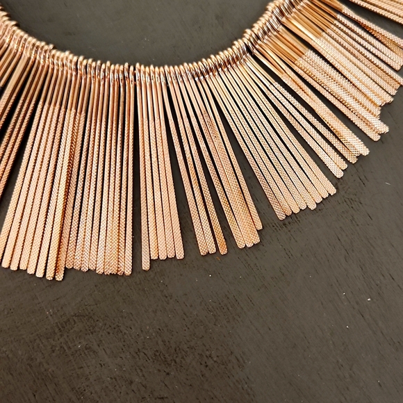 Boho Glam Gold Fringe Necklace - Picture 4 of 4